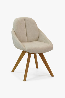 Helles Eichenfauteuil Stoff hell mit Eiche natur Beinen